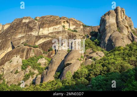 Griechenland, Thessalien, Kalambaka, Ort von Meteora, die zum UNESCO-Weltkulturerbe gehört Stockfoto