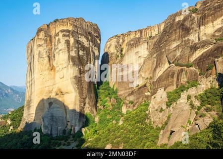 Griechenland, Thessalien, Kalambaka, Ort von Meteora, die zum UNESCO-Weltkulturerbe gehört Stockfoto