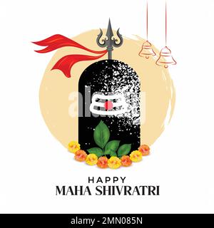 Happy Maha Shivratri Festival Hintergrund, Vektordarstellung von Shivlinga (Symbol von Lord Shiva). Stock Vektor
