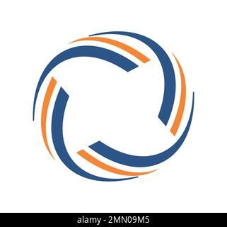 Eine Vektordarstellung des Swoosh Circle Logo Vektorsymbols auf weißem Hintergrund isoliert Stock Vektor