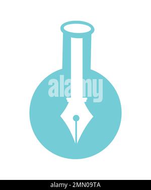 Eine Vektordarstellung des Chemistry Laboratory Pen Vector-Symbols auf isoliertem weißem Hintergrund Stock Vektor