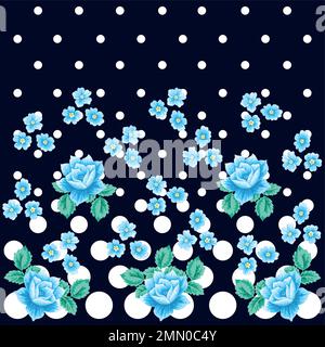 Quadratisches Muster für den Seidenschal. Blumenmuster für Textildruck Stock Vektor