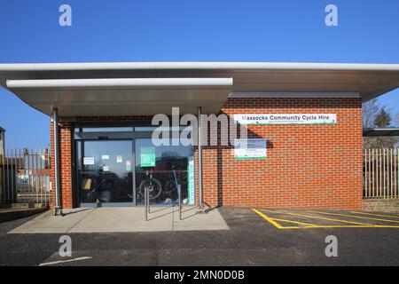 Fahrradverleih am Bahnhof Hocker West Sussex Stockfoto