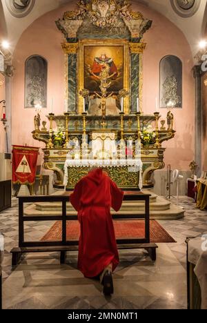 Frankreich, Alpes-Maritimes, Nizza, UNESCO-Weltkulturerbe, Alt-Nizza, Kapelle der Heiligen Dreifaltigkeit (Très-Sainte-Trinité) und das Heilige Grabtuch, das zur Bruderschaft der Roten Penitenten gehört Stockfoto