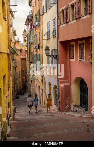 Frankreich, Alpes-Maritimes, Nizza, UNESCO-Weltkulturerbe, Altstadt von Nizza, Rue du Malonat Stockfoto