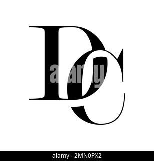 Anfangsbuchstabe des Logos im Monogramm, DC-Zeichen-Darstellung auf weißem Hintergrund isoliert Stock Vektor