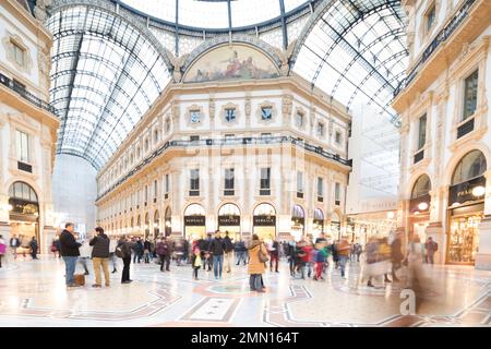 Italien, Mailand, die Galleria Vittorio Emanuele II, eines der weltweit ältesten Einkaufszentren. Stockfoto