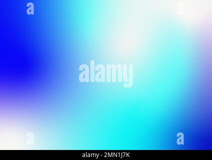 Farbverlauf, Körnung, Gitterverlauf, abstrakter Hintergrund, Bild, Farben, hell, Neon, blau, babyblau, Hellblau, weiß, Illustration Stockfoto