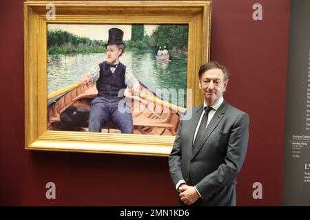 Jean-Paul Claverie, Kunstberater von Bernard Arnault, Präsident von LVMH Moet Hennessy Louis Vuitton, nahm am 30. Januar 2023 an einer Zeremonie zur Vorstellung des Gemäldes des französischen Impressionisten Gustave Caillebotte „La Partie de Bateau“ im Musée Orsay in Paris, Frankreich, Teil. Der Chefkoch d’Oeuvre, der in den Jahren 1877 bis 1878 gemalt wurde, ist ein erstaunliches Kunstwerk, das als „Nationalschatz“ gilt und vom Musuem unter der exklusiven Schirmherrschaft der LVMH erworben wurde. Foto: Jerome Dominé/ABACAPRESS.COM Stockfoto