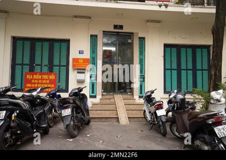 Hanoi, Vietnam, Januar 2023. Außenansicht der Polizeistation Cua Nam im Stadtzentrum Stockfoto