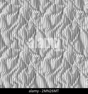 Anzug aus hellgrauem gestreiftem zerknittertem Material für Hintergrund oder Textur. 3D-Rendering. Monochrom Stockfoto
