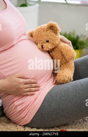 Schwangere Frauen glücklich Stockfoto