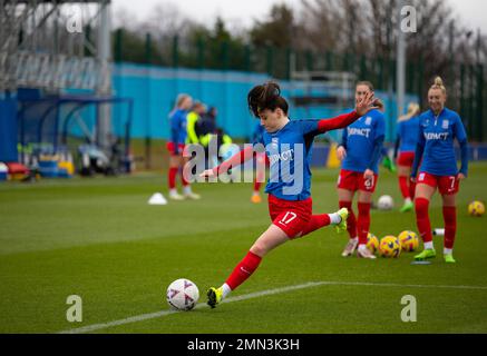 Liverpool, Großbritannien. 29. Januar 2023. Liverpool, England, Januar 29. 2023: Action aus dem FA-Cup-Spiel der Damen zwischen Everton und Birmingham City im Walton Hall Park in Liverpool, England. (James Whitehead/SPP) Kredit: SPP Sport Press Photo. Alamy Live News Stockfoto