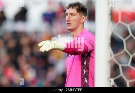 Stoke, Großbritannien. 29. Januar 2023. Jack Bonham aus Stoke City während des FA Cup-Spiels im bet365 Stadium, Stoke. Der Bildausdruck sollte lauten: Andrew Yates/Sportimage Credit: Sportimage/Alamy Live News Stockfoto