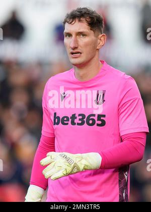 Stoke, Großbritannien. 29. Januar 2023. Jack Bonham aus Stoke City während des FA Cup-Spiels im bet365 Stadium, Stoke. Der Bildausdruck sollte lauten: Andrew Yates/Sportimage Credit: Sportimage/Alamy Live News Stockfoto