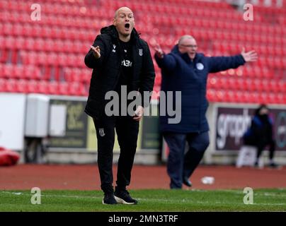 Stoke, Großbritannien. 29. Januar 2023. Alex Neil Manager von Stoke City während des FA-Cup-Spiels im Stadion bet365, Stoke. Der Bildausdruck sollte lauten: Andrew Yates/Sportimage Credit: Sportimage/Alamy Live News Stockfoto