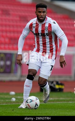 Stoke, Großbritannien. 29. Januar 2023. Tyrese Campbell von Stoke City während des FA-Cup-Spiels im Stadion bet365, Stoke. Der Bildausdruck sollte lauten: Andrew Yates/Sportimage Credit: Sportimage/Alamy Live News Stockfoto