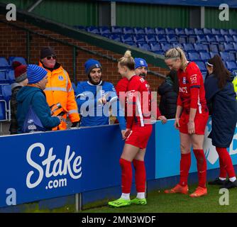 Liverpool, Großbritannien. 29. Januar 2023. Liverpool, England, Januar 29. 2023: Action aus dem FA-Cup-Spiel der Damen zwischen Everton und Birmingham City im Walton Hall Park in Liverpool, England. (James Whitehead/SPP) Kredit: SPP Sport Press Photo. Alamy Live News Stockfoto