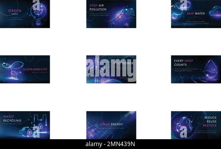 Vektorset für Bannervorlagen für Umwelttechnologie Stock Vektor