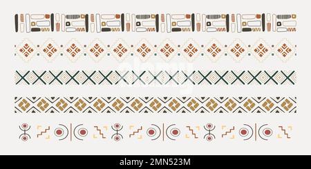 Illustrator-Pinsel, Tribal-Muster, Vektor-Add-On-Set Stock Vektor