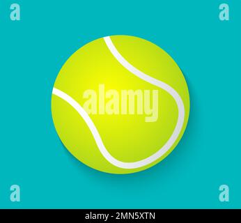 Realistische Grüne Tennis-Badminton-Ball-Einzelvektordarstellung Stock Vektor