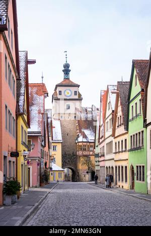 Rothenburg ob der Tauber, Franken/Deutschland: Weisser Turm Stockfoto