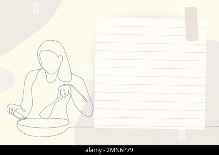 Papier Note Rahmen Hintergrund, nette Linie Kunst Illustration, einfache Design-Vektor Stock Vektor