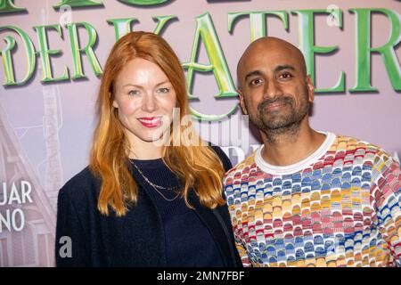 Esther Roling und Murali Perumal bei der Premiere des Animationsfilms „Maurice der Kater / The Amazing Maurice“ im Cinemaxx Dammtor. Hamburg, 29.01.20 Stockfoto