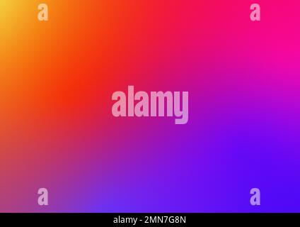 Farbverlauf, Körnung, Gitterverlauf, abstrakter Hintergrund, Bild, Farben: Hell, Neon, Regenbogen, Orange, Pink, Lila, Blau, Illustration Stockfoto