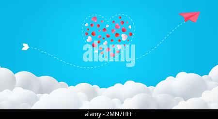 3D valentinskarte Stock Vektor