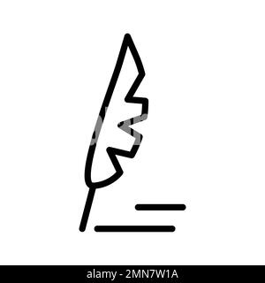 Weiche Kante zum Schreiben von Symbollinien isoliert auf weißem Hintergrund. Schwarzer, flacher Klassiker mit modernem Umriss. Lineares Symbol und bearbeitbare Kontur. Einfach ein Stock Vektor
