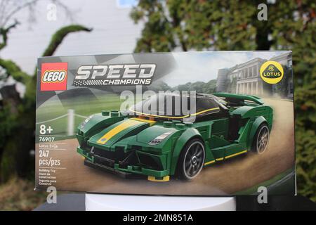 Januar 29 2023: Speed Champions Lego Set Toy ab 8 Jahren in Vancouver, British Columbia, Kanada Stockfoto