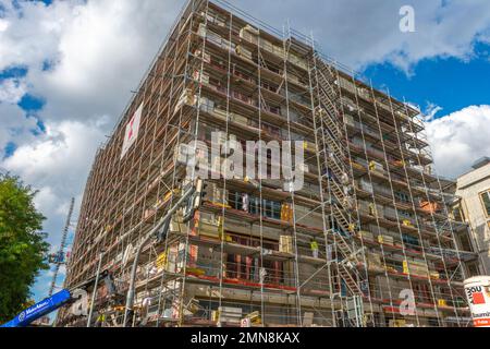 Wärmedämmung in einem mehrstöckigen Gebäude, Stuttgart, Baden-Württemberg, Mitteleuropa Stockfoto