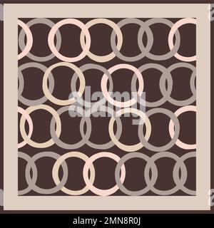 Geometrische Muster mit quadratischen Kreisen. Für Textildruck, Seidenschal, modernes Design, Vektorhintergrund. Stock Vektor