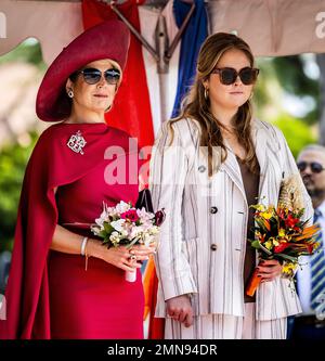 ARUBA - Königin Maxima und Prinzessin Amalia während des ersten Tages ihres Besuchs in Aruba. Die Kronprinzessin hat eine zweiwöchige Einführung in die Länder Bonaire, Curacao und St. Maarten und die Inseln, die die karibischen Niederlande bilden: Bonaire, St. Eustatius und Saba. ANP REMKO DE WAAL niederlande raus - belgien raus Stockfoto