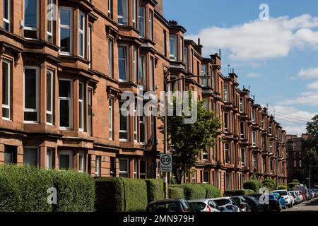 Mietwohnungen in Shawlands, Glasgow, Schottland, Großbritannien, Europa Stockfoto