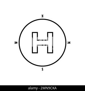 Hubschrauberpad Symbol Vektor Illustration Design Stockfoto