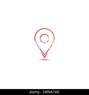 Abbildung des Kartenpunktvektorsymbols einfaches Design. Stockfoto