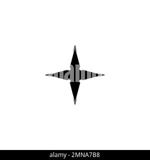 Shuriken Icon Vektor isoliert, Logo-Design zur Illustration. Stockfoto