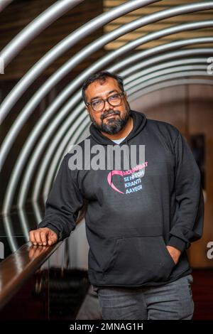 Neu-Delhi, Indien. 30. Januar 2023. Regisseur Anurag kashyap posiert während der Pressekonferenz zu seinem bevorstehenden Film „Fast Pyaar with DJ Mohabbat“ in Neu-Delhi. Kredit: SOPA Images Limited/Alamy Live News Stockfoto