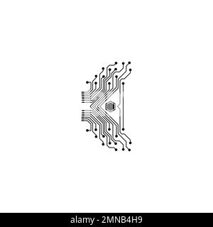 Electrical Circuit Symbol Illustration Design Vektorsymbol Logo-Technologie Stockfoto
