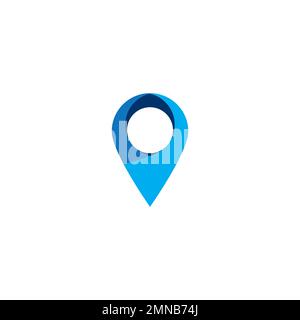 Positionssymbol, Vektordarstellung Logo-Design. Stockfoto