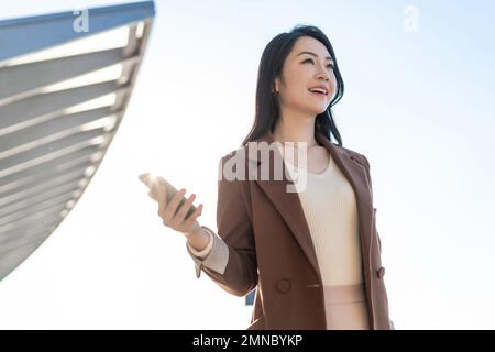 Business Lady im Flughafen Stockfoto