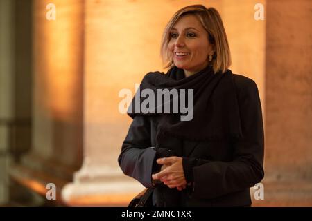 Rom, Italien. 23. Januar 2023. Anna Ferzetti besucht am 23. Januar 2023 in Rom den roten Teppich für „Il Primo Giorno della Mia Vita“ im Cinema Moderno. (Foto: Luca Carlino/NurPhoto) Kredit: NurPhoto SRL/Alamy Live News Stockfoto