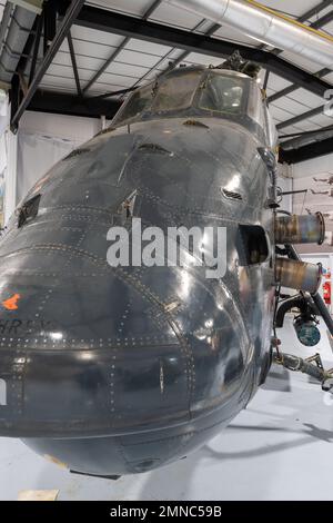 Yeovilton.Somerset.United Kingdom.Oktober 23. 2022.Im Fleet Air Arm Museum in Somerset wird Ein Westland Wessex has3 XP142 Hubschrauber ausgestellt Stockfoto