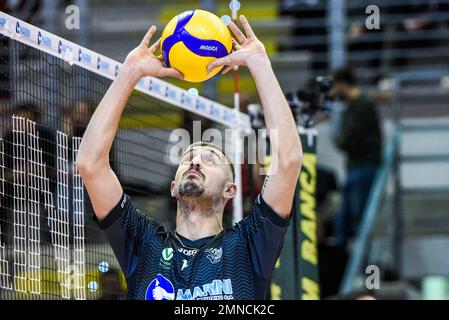 Palasport, Cisterna, Italien, 29. Januar 2023, Michele Baranowicz (Top Volley Cisterna) während Top Volley Cisterna vs Valsa Group Modena - Volleyball Stockfoto