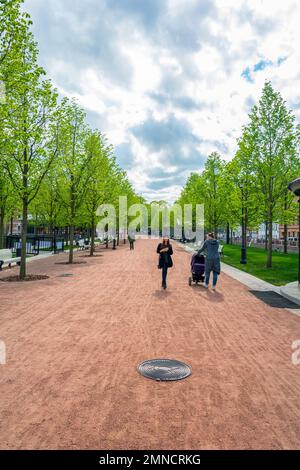 ST. PETERSBURG, RUSSLAND - 29. MAI 2017: New Holland Island ist eine historische dreieckige künstliche Insel, die 1719 geschaffen wurde. Die Insel war ursprünglich Bu Stockfoto