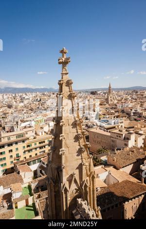 Pinaculos, Catedral de Mallorca, siglo XIII, Monumento histórico - artístico, Palma, Mallorca, Balearen, Spanien, Europa Stockfoto