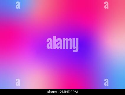 Farbverlauf, Gitterverlauf, abstrakter Hintergrund, Bild, Körnung, Farben: Hell, Neon, Violett, Blau, Wassermelone, Rosa, Pfirsich, Illustration Stockfoto