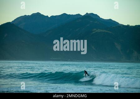 Surfer, Kaikoura, Neuseeland Stockfoto